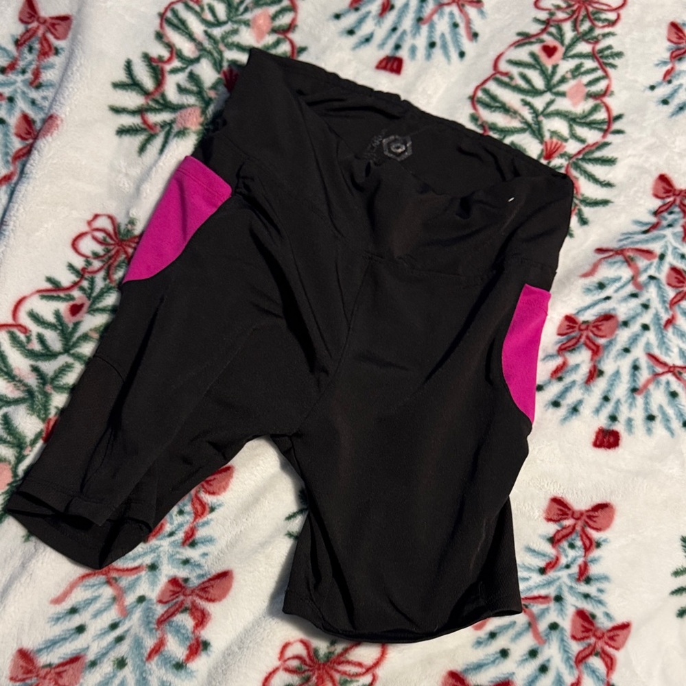 Women's stretch, Black and Pink bike Shorts